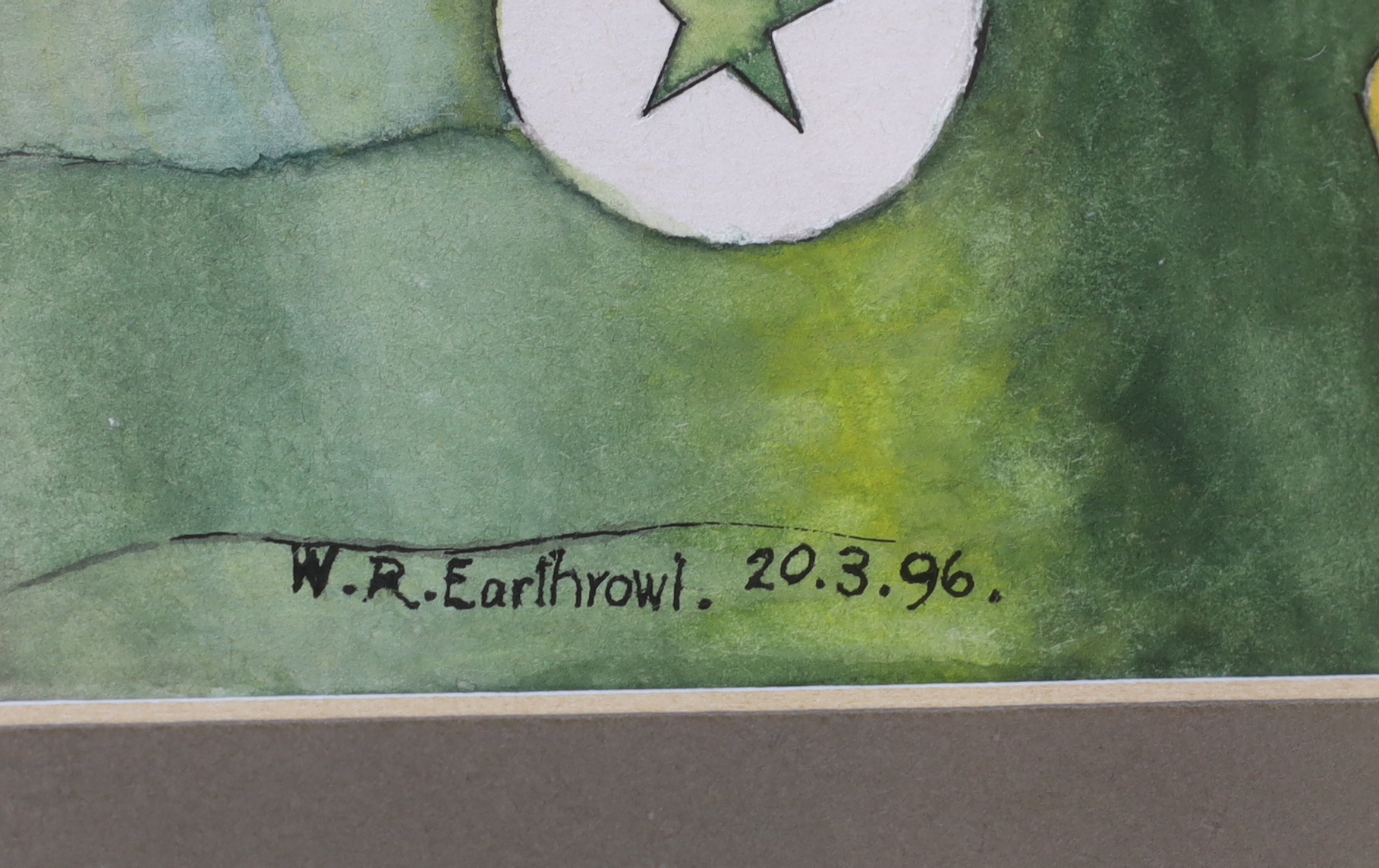 W.R. Earthrowl (Modern British) Study of a Native American Indian, watercolour on paper, signed dated 1996, 38 x 36cm